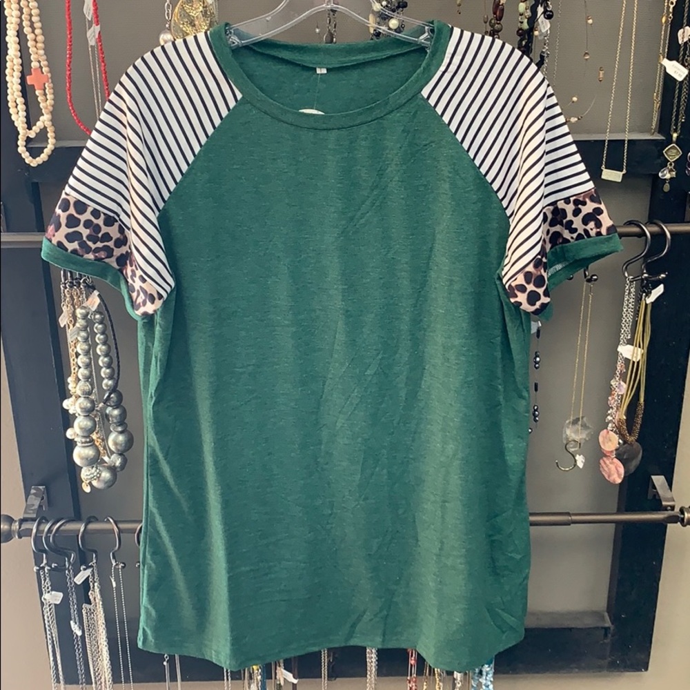 Green Striped Cheetah T-Shirt